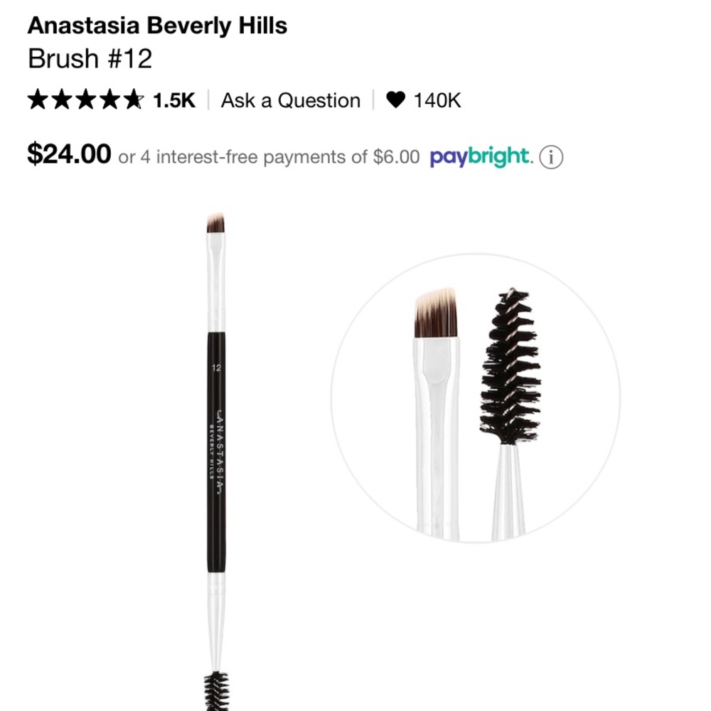 Anastasia #12 brow brush with spoule